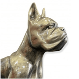 Statue Chien Boxer Animaux Resine - 50cm - Bronze - ANIMAUX-RESINE.FR