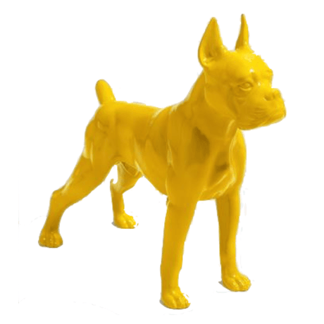 Statue Chien Boxer Animaux Resine - 50cm - Jaune - ANIMAUX-RESINE.FR