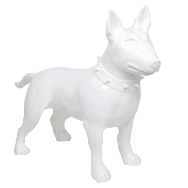 Statue Chien Bull Terrier Animaux Resine - 110cm - Blanc - ANIMAUX-RESINE.FR