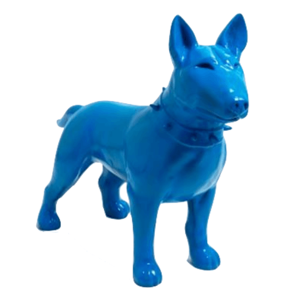 Statue Chien Bull Terrier Animaux Resine - 110cm - Bleu - ANIMAUX-RESINE.FR