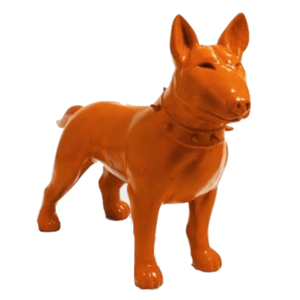 Statue Chien Bull Terrier Animaux Resine - 110cm - Orange - ANIMAUX-RESINE.FR