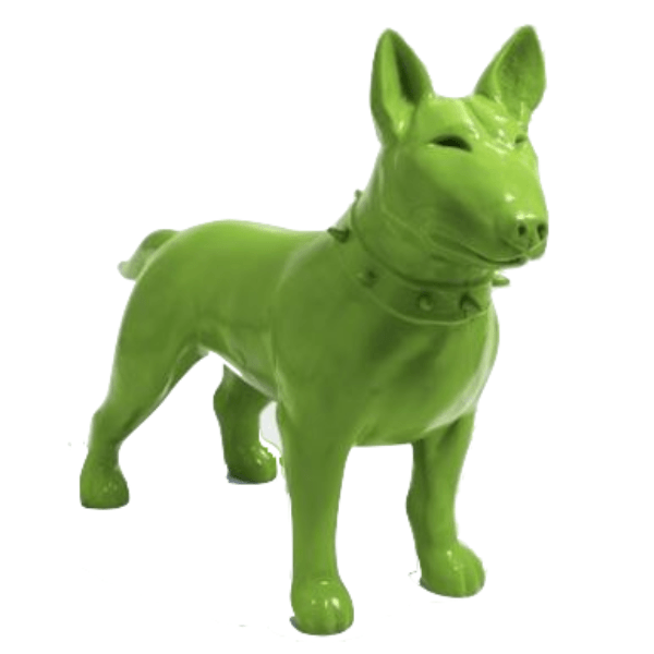 Statue Chien Bull Terrier Animaux Resine - 110cm - Vert Pomme - ANIMAUX-RESINE.FR