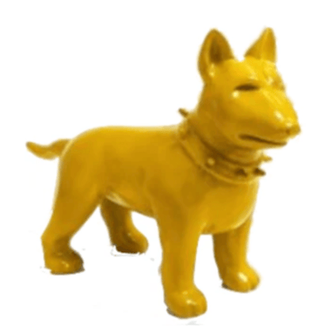 Statue Chien Bull Terrier Animaux Resine - 60cm - Jaune - ANIMAUX-RESINE.FR