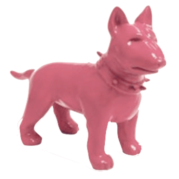 Statue Chien Bull Terrier Animaux Resine - 60cm - Rose Clair - ANIMAUX-RESINE.FR