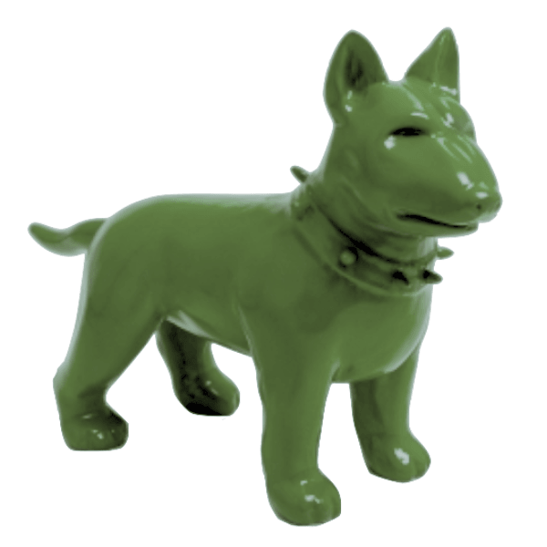 Statue Chien Bull Terrier Animaux Resine - 60cm - Vert Kaki - ANIMAUX-RESINE.FR