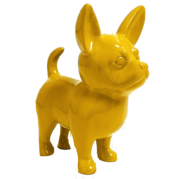 Statue Chien Chihuahua Animaux Resine - 170cm - Jaune - ANIMAUX-RESINE.FR