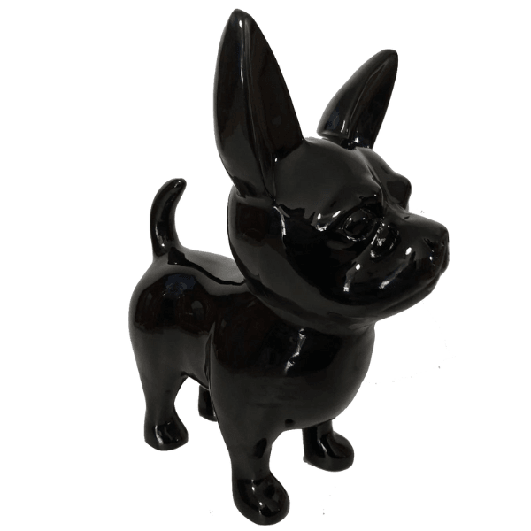 Statue Chien Chihuahua Animaux Resine - 170cm - Noir - ANIMAUX-RESINE.FR