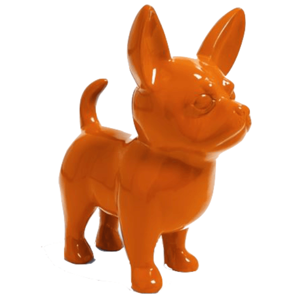 Statue Chien Chihuahua Animaux Resine - 170cm - Orange - ANIMAUX-RESINE.FR