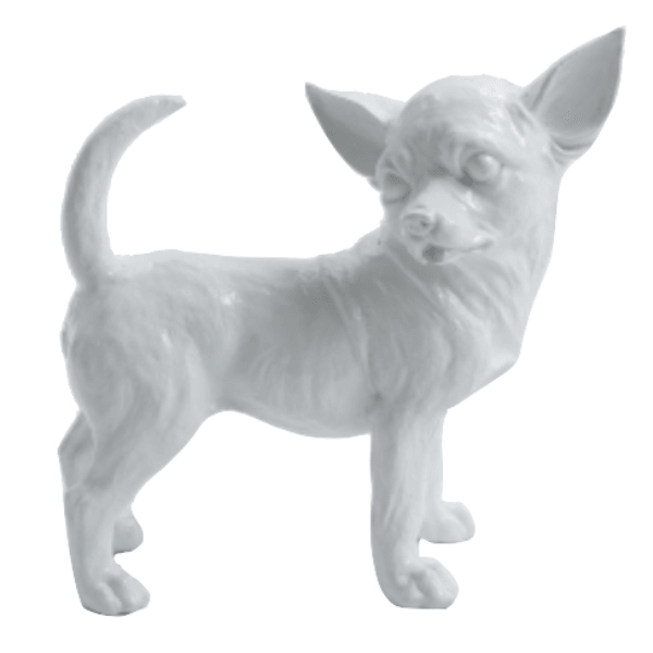 Statue Chien Chihuahua Animaux Resine - 30cm - Blanc - ANIMAUX-RESINE.FR