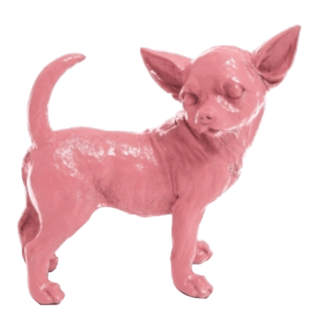 Statue Chien Chihuahua Animaux Resine - 30cm - Rose Clair - ANIMAUX-RESINE.FR