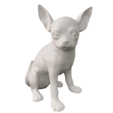 Statue Chien Chihuahua Animaux Resine - 40cm - Blanc - ANIMAUX-RESINE.FR