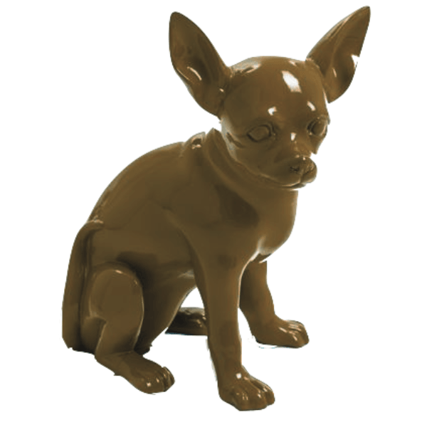 Statue Chien Chihuahua Animaux Resine - 40cm - Marron - ANIMAUX-RESINE.FR