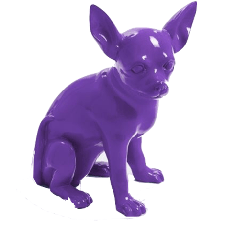 Statue Chien Chihuahua Animaux Resine - 40cm - Violet - ANIMAUX-RESINE.FR