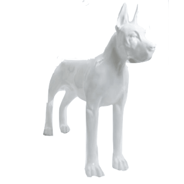 Statue Chien Dogue Allemand Animaux Resine - 120cm - Blanc - ANIMAUX-RESINE.FR