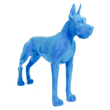 Statue Chien Dogue Allemand Animaux Resine - 120cm - Bleu Ciel - ANIMAUX-RESINE.FR