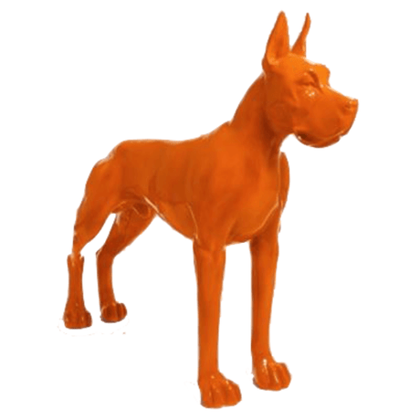 Statue Chien Dogue Allemand Animaux Resine - 120cm - Orange - ANIMAUX-RESINE.FR