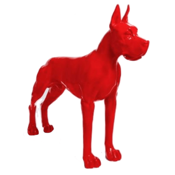 Statue Chien Dogue Allemand Animaux Resine - 120cm - Rouge - ANIMAUX-RESINE.FR