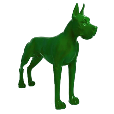 Statue Chien Dogue Allemand Animaux Resine - 120cm - Vert - ANIMAUX-RESINE.FR