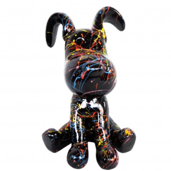 Statue Chien Snoopy Animaux Resine - 30cm - Graffiti Noir - ANIMAUX-RESINE.FR