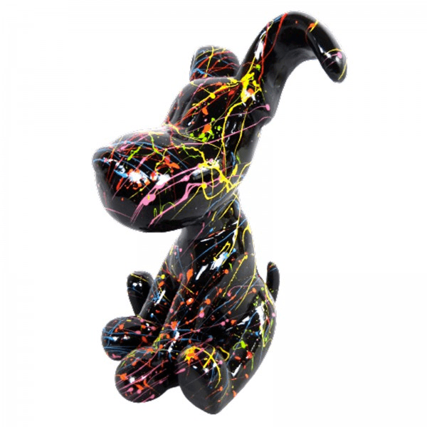 Statue Chien Snoopy Animaux Resine - 30cm - Graffiti Noir - ANIMAUX-RESINE.FR