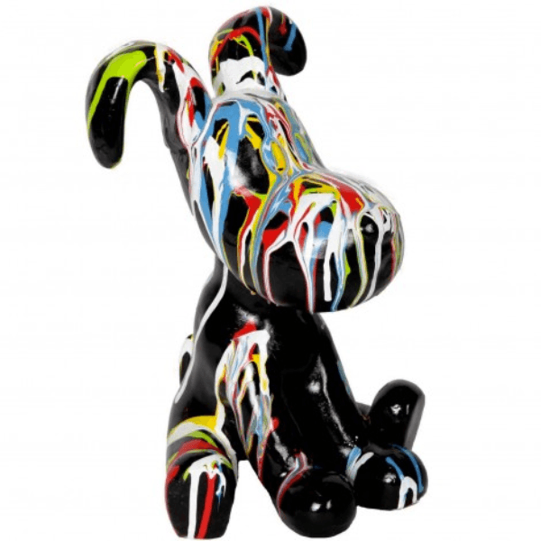 Statue Chien Snoopy Animaux Resine - 30cm - Multi Coulure Noir - ANIMAUX-RESINE.FR