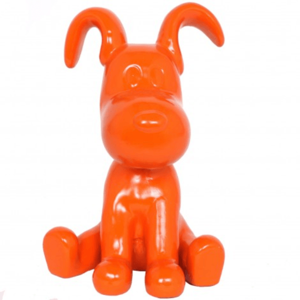 Statue Chien Snoopy Animaux Resine - 30cm - Orange - ANIMAUX-RESINE.FR