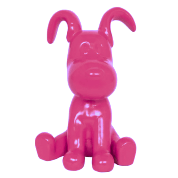 Statue Chien Snoopy Animaux Resine - 30cm - Rose Fushia - ANIMAUX-RESINE.FR