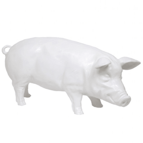 Statue Cochon Animaux Resine - 100cm - Blanc - ANIMAUX-RESINE.FR