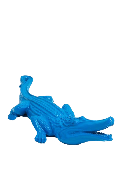 Statue Crocodile Animaux Resine - 120cm - Bleu - ANIMAUX-RESINE.FR