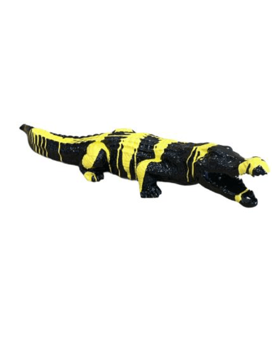 Statue Crocodile Animaux Resine - 130cm - Coulure Jaune Bis - ANIMAUX-RESINE.FR