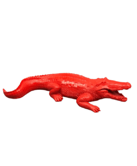 Statue Crocodile Animaux Resine - 130cm - Rouge - ANIMAUX-RESINE.FR