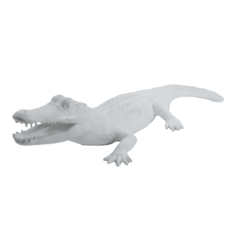 Statue Crocodile Animaux Resine - 215cm - Blanc - ANIMAUX-RESINE.FR