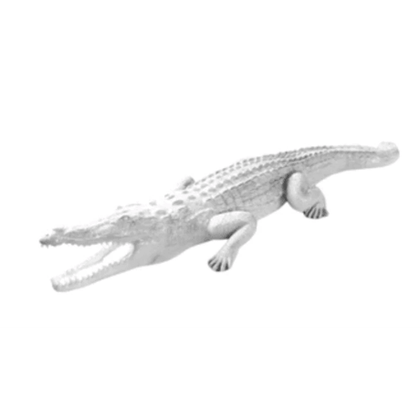 Statue Crocodile Animaux Resine - 320cm - Blanc - ANIMAUX-RESINE.FR