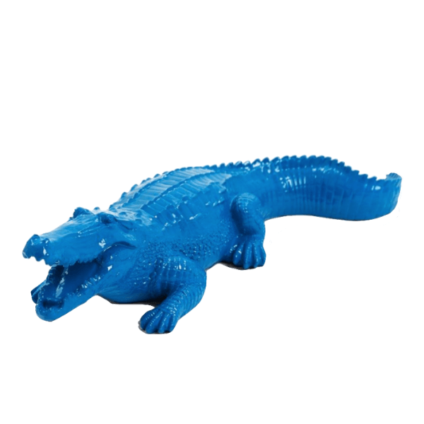 Statue Crocodile Animaux Resine - 40cm - Bleu - ANIMAUX-RESINE.FR