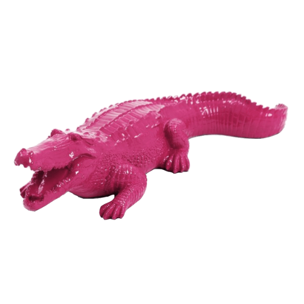 Statue Crocodile Animaux Resine - 40cm - Rose Fushia - ANIMAUX-RESINE.FR