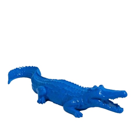 Statue Crocodile Animaux Resine - 70cm - Bleu Nuit - ANIMAUX-RESINE.FR