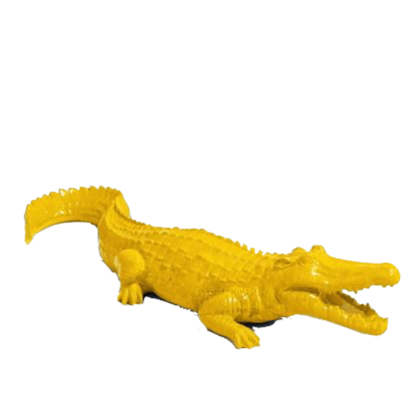 Statue Crocodile Animaux Resine - 70cm - Jaune - ANIMAUX-RESINE.FR