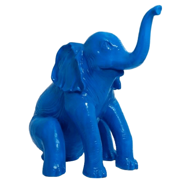 Statue Elephant Animaux Resine - 140cm - Bleu - ANIMAUX-RESINE.FR