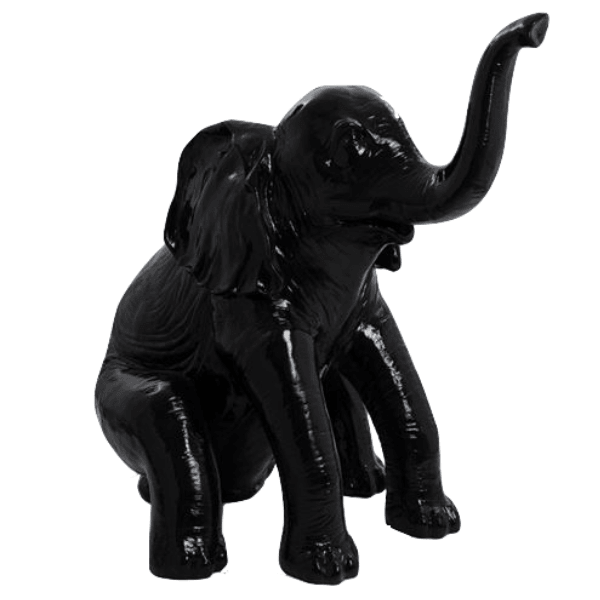 Statue Elephant Animaux Resine - 140cm - Noir - ANIMAUX-RESINE.FR