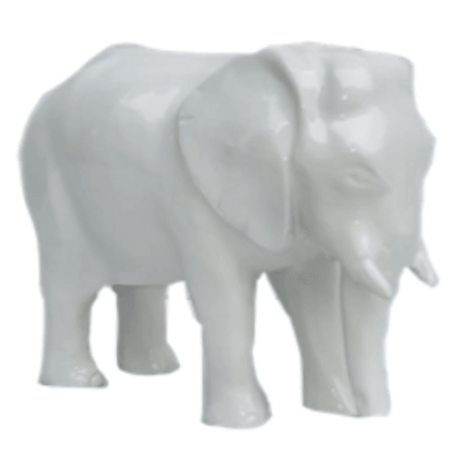 Statue Elephant Animaux Resine - 30cm - Blanc - ANIMAUX-RESINE.FR