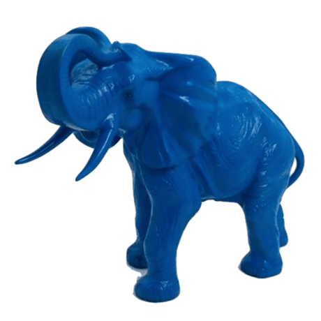 Statue Elephant Animaux Resine - 90cm - Bleu Nuit - ANIMAUX-RESINE.FR