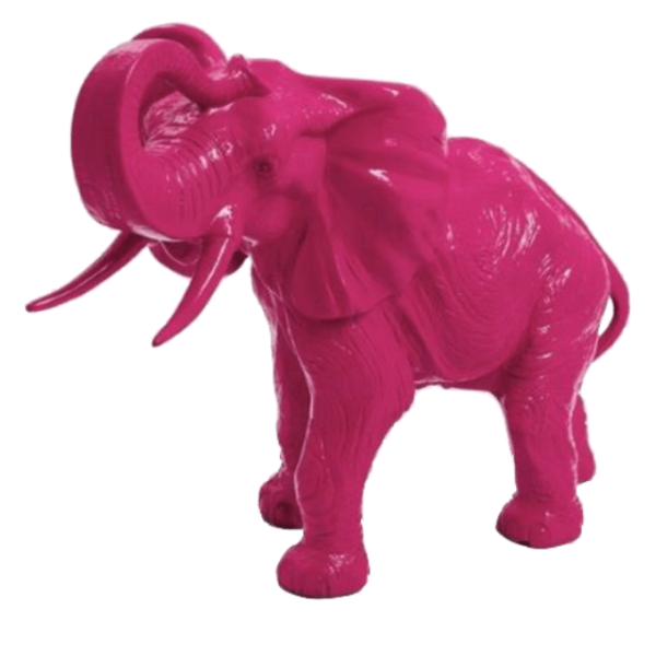 Statue Elephant Animaux Resine - 90cm - Rose Fushia - ANIMAUX-RESINE.FR