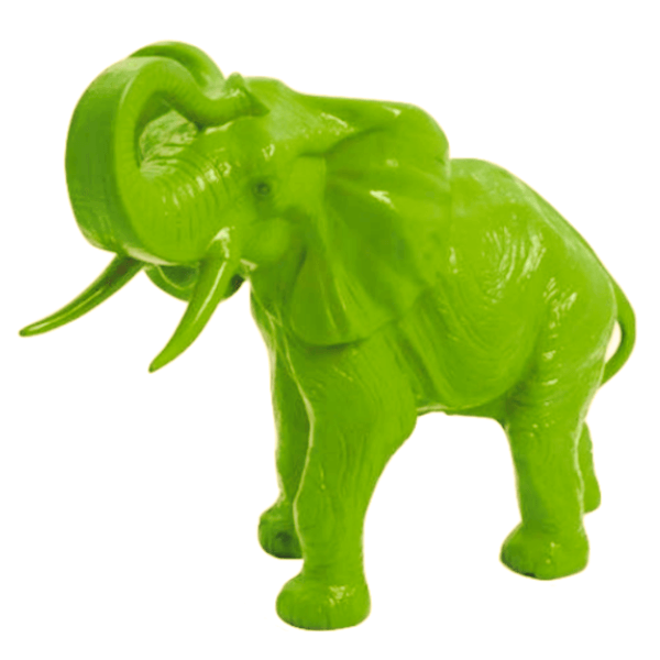 Statue Elephant Animaux Resine - 90cm - Vert Pomme - ANIMAUX-RESINE.FR