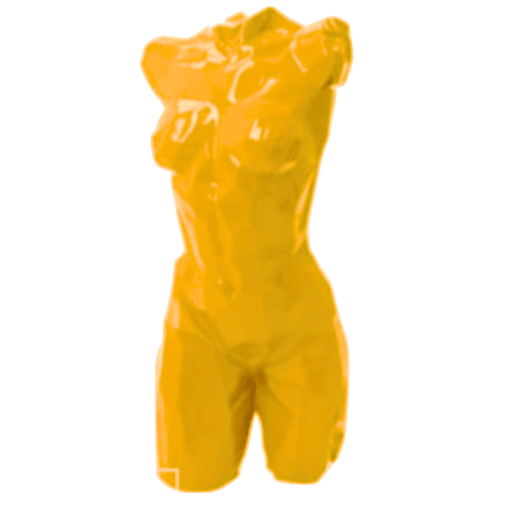 Statue Femme Buste Oeuvre Origami Resine - 85cm - Jaune - ANIMAUX-RESINE.FR