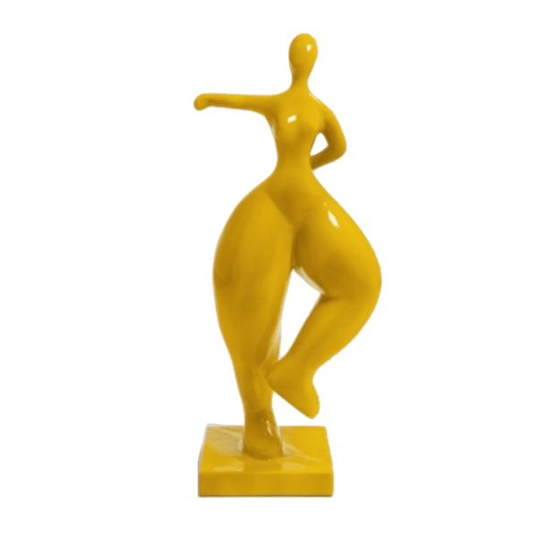 Statue Femme Nana Oeuvre Resine - 85cm - Jaune - ANIMAUX-RESINE.FR