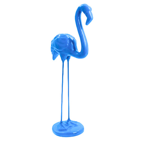 Statue Flamant Rose Animaux Resine - 110cm - Bleu Ciel - ANIMAUX-RESINE.FR