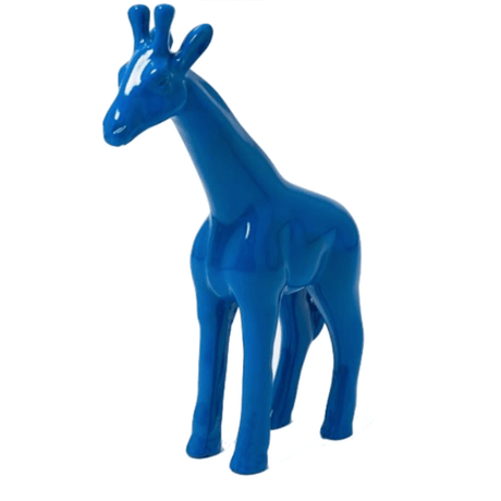 Statue Girafe Animaux Resine - 110cm - Bleu - ANIMAUX-RESINE.FR