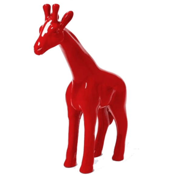 Statue Girafe Animaux Resine - 110cm - Rouge - ANIMAUX-RESINE.FR