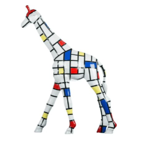 Statue Girafe Animaux Resine - 150cm - Mondrian - ANIMAUX-RESINE.FR