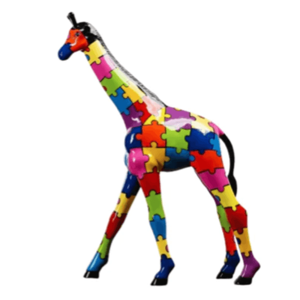 Statue Girafe Animaux Resine - 150cm - Puzzle - ANIMAUX-RESINE.FR